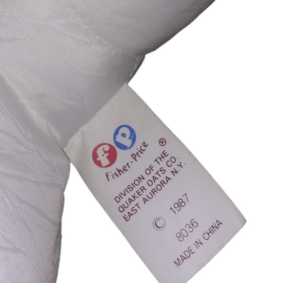 VTG Fisher Price PUFFALUMP Holiday White Mouse Candy Cane Stuffed Plush Toy 1987 - Picture 4 of 7